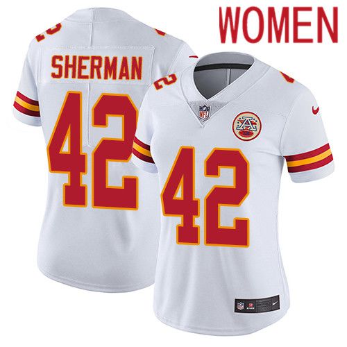 Women Kansas City Chiefs #42 Anthony Sherman Nike White Vapor Limited NFL Jersey->women nfl jersey->Women Jersey
